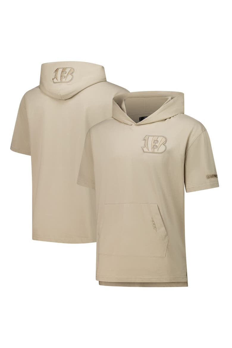 Men's Pro Standard Tan Cincinnati Bengals Neutrals Capsule Short Sleeve Pullover Hoodie, Main, color, Tan