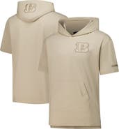 PRO STANDARD Men's Pro Standard Tan Cincinnati Bengals Neutrals Capsule Short Sleeve Pullover Hoodie