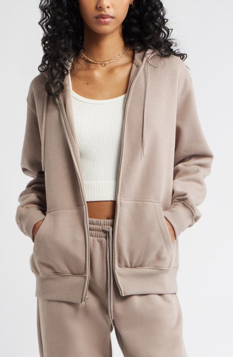 Oversize Zip Fleece Hoodie