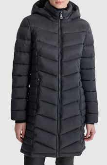 DKNY Cire Packable Hooded Longline Puffer Jacket