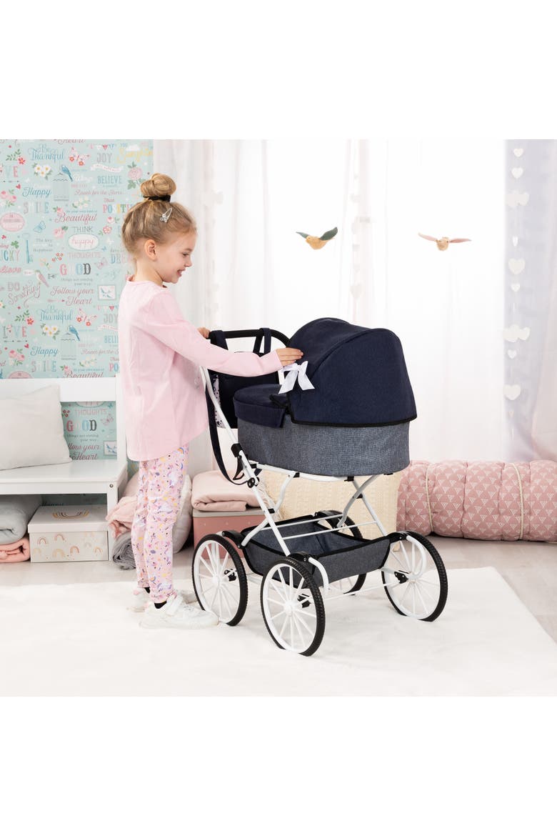 Doll Pram Classic, Bassinet Push Stroller, Dolls Up To 18 Inches, Kids 3+, Alternate, color, Multicolored