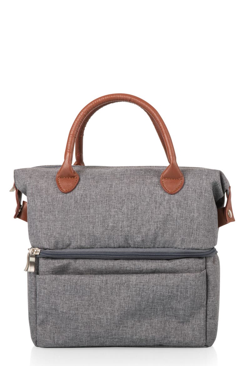Urban Lunch Bag, Main, color, GRAY WITH BROWN ACCENTS
