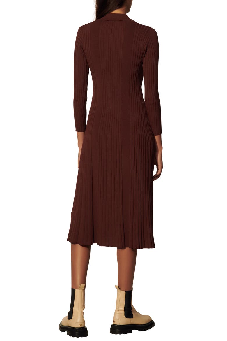 Long Sleeve Knit Maxi Shirtdress, Alternate, color, CACAO