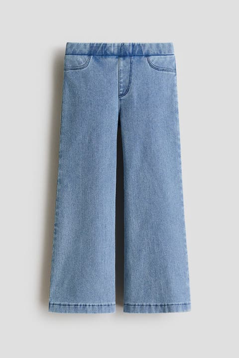 Wide denim-look pants