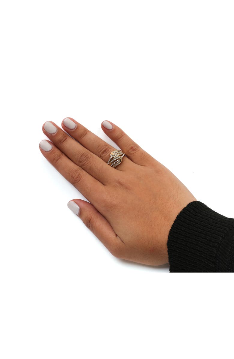 Haus of Brilliance 10K Yellow Gold 1/2 Cttw Diamond Open Space Bypass Ring, Alternate, color, Yellow