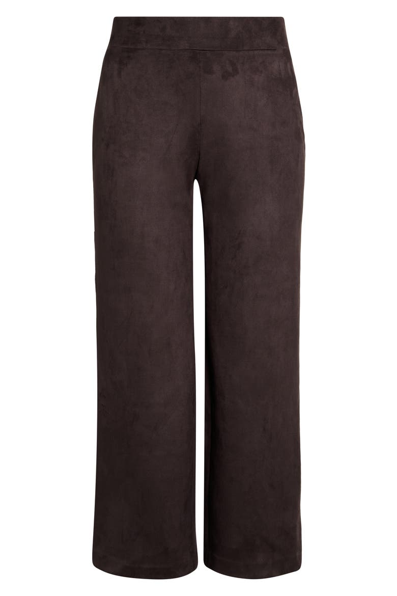 High Waist Faux Suede Wide Leg Pants, Main, color, DEEP MAHOGANY