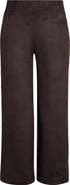 Anne Klein High Waist Faux Suede Wide Leg Pants