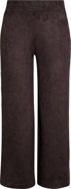 Anne Klein High Waist Faux Suede Wide Leg Pants