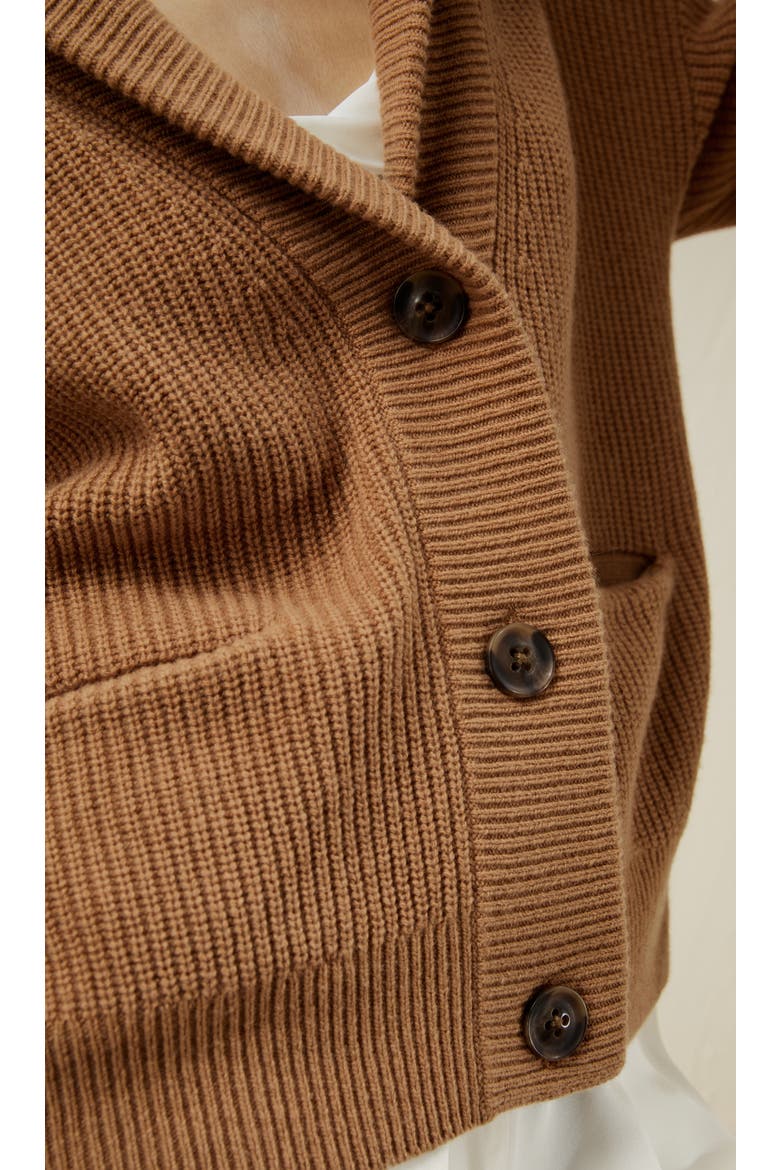 Women's Wool Knit Shawl Collar Cardigan, Alternate, color, Toffee