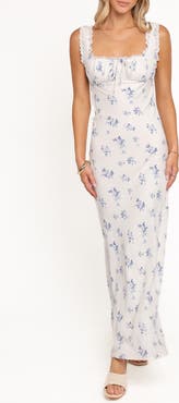 Petal & Pup Sakara Floral Lace Trim Maxi Dress