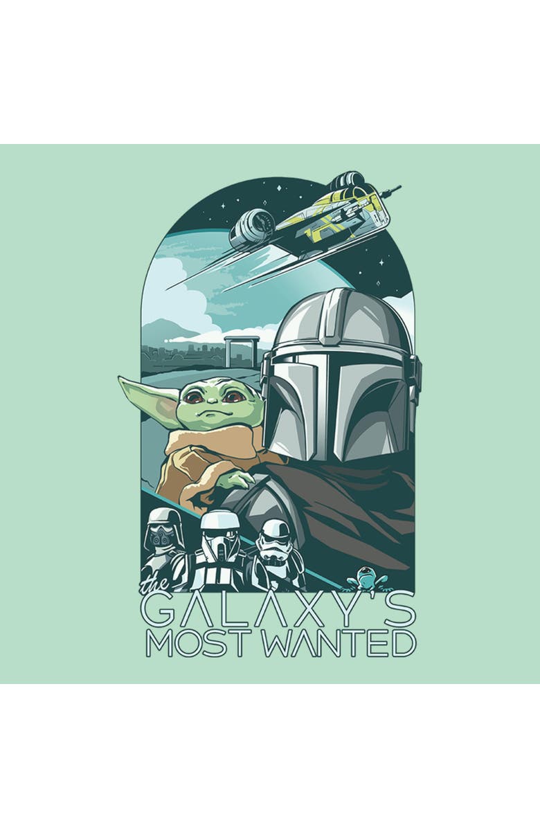 Star Wars: The Mandalorian and Grogu Girl's Star Wars The Mandalorian and Grogu Galaxy's Most Wanted Comic Art  Graphic T-Shirt, Alternate, color, Mint