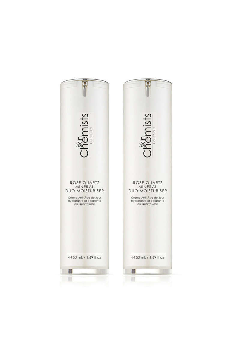 SKINCHEMISTS Rose Quartz Duo Moisturiser 50ml Twin Value Savings Pack, Main, color, White