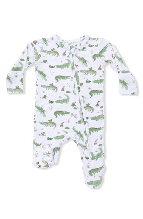 Crayon Alligators Zip Footie