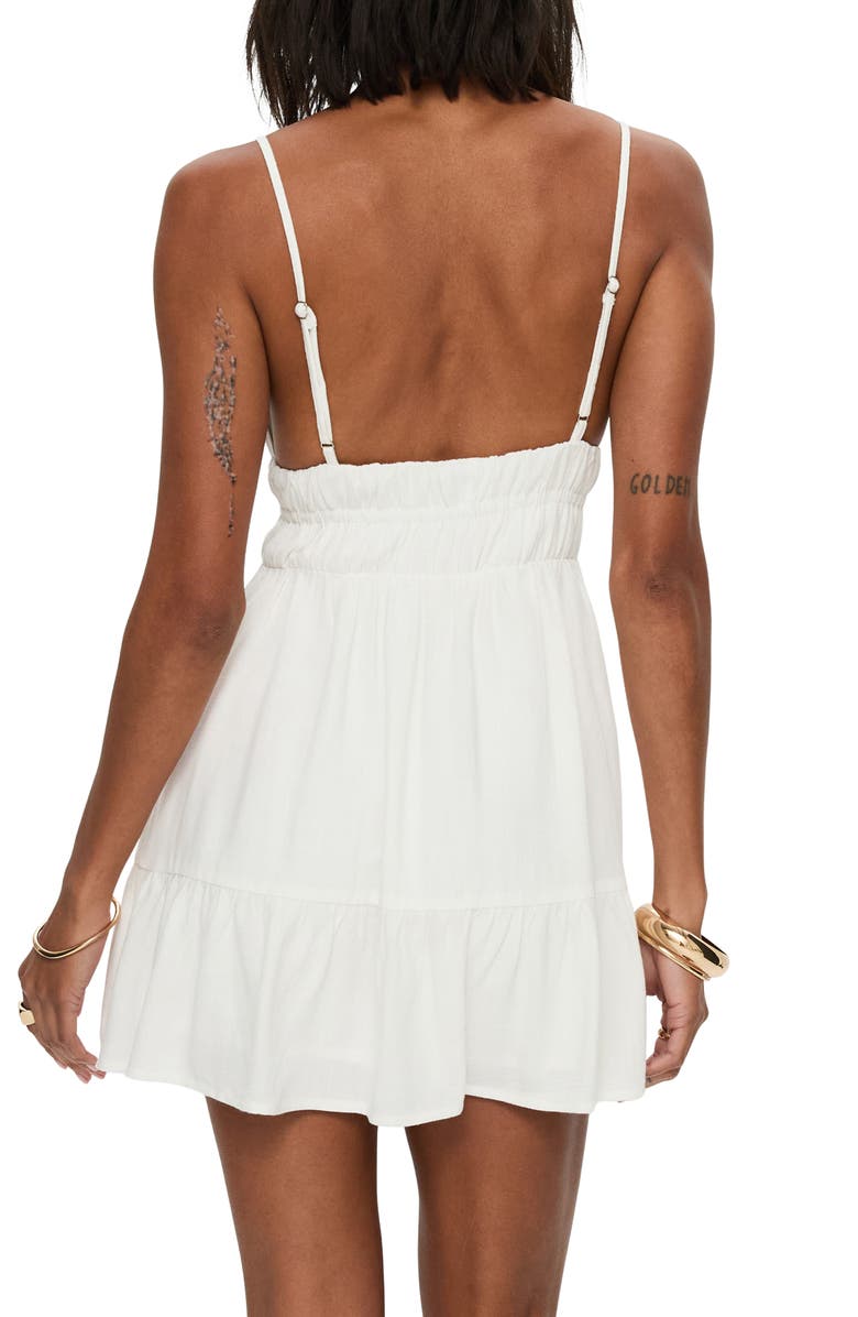 Princess Polly Elpida Plung Neck Minidress, Alternate, color, White