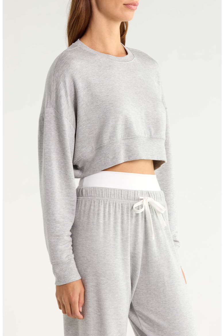 Noah Crop Fleece Sweatshirt, Alternate, color, HEATHER GREY