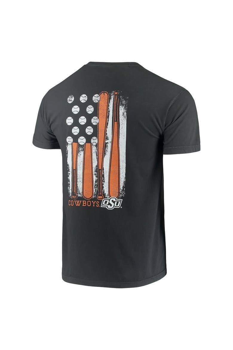 Men's Black Oklahoma State Cowboys Baseball Flag Comfort Colors T-Shirt, Alternate, color, Black