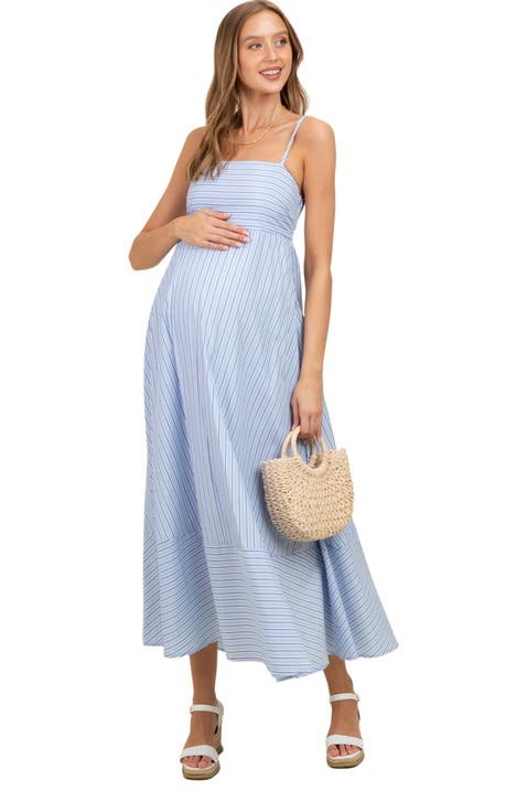 Spaghetti Strap Stripe Maxi Dress