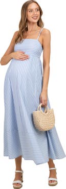 PinkBlush Spaghetti Strap Stripe Maxi Dress