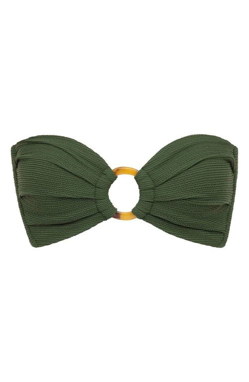 Shop Montce Tori Bandeau Bikini Top In Olive Micro Scrunch