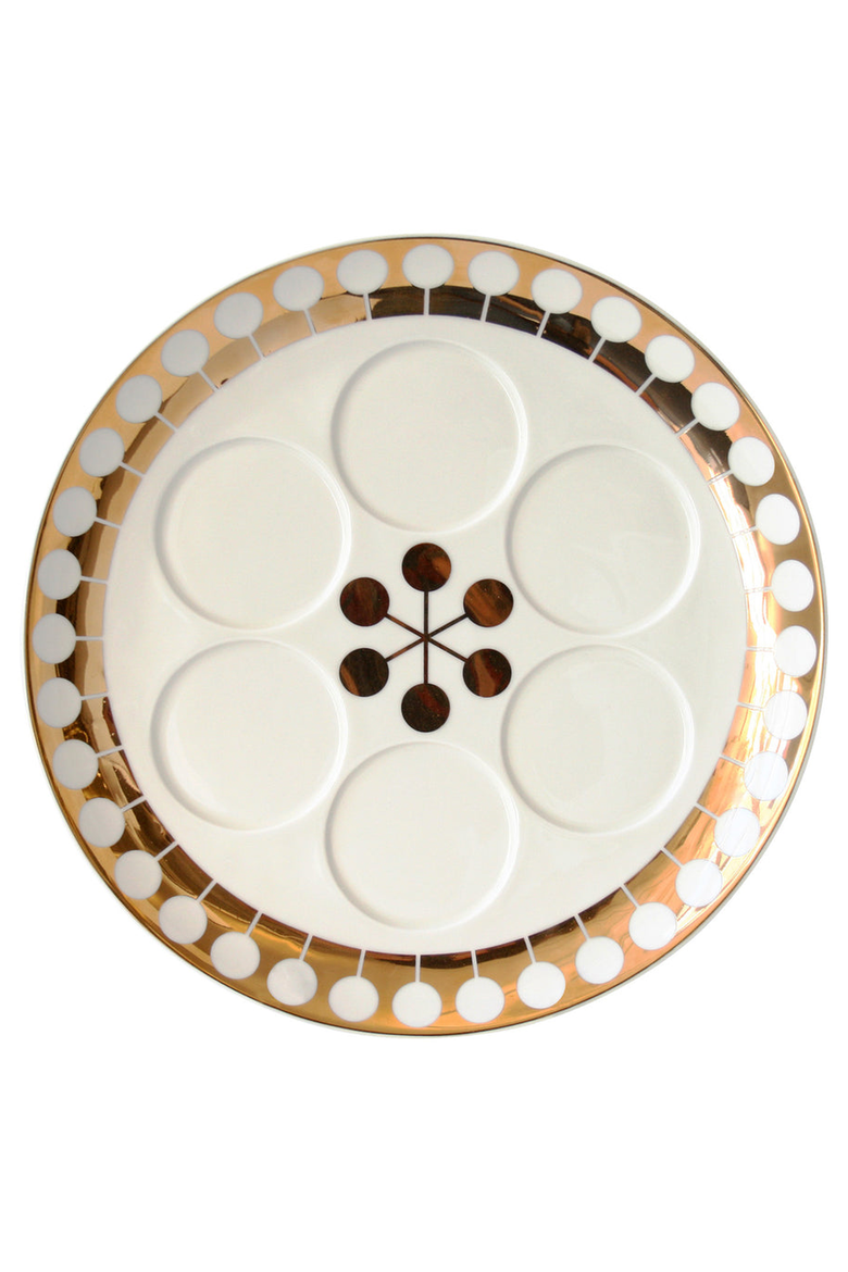 Futura Seder Plate, Main, color, White / Gold