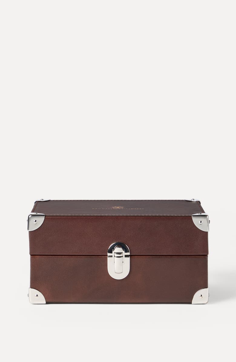 Brunello Cucinelli Calfskin glasses organizer, Alternate, color, White