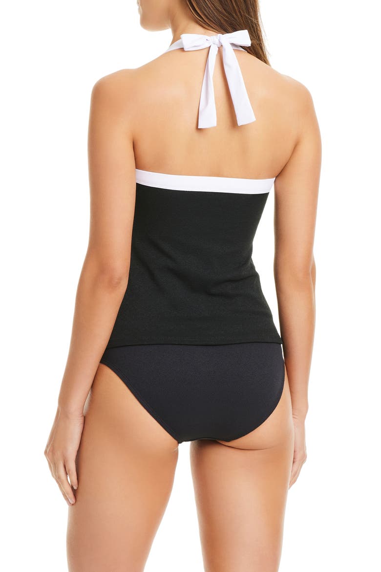 Halter Tankini, Alternate, color, BLACK