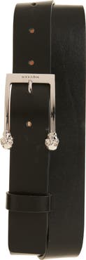 McQueen Twin Skull Leather Belt