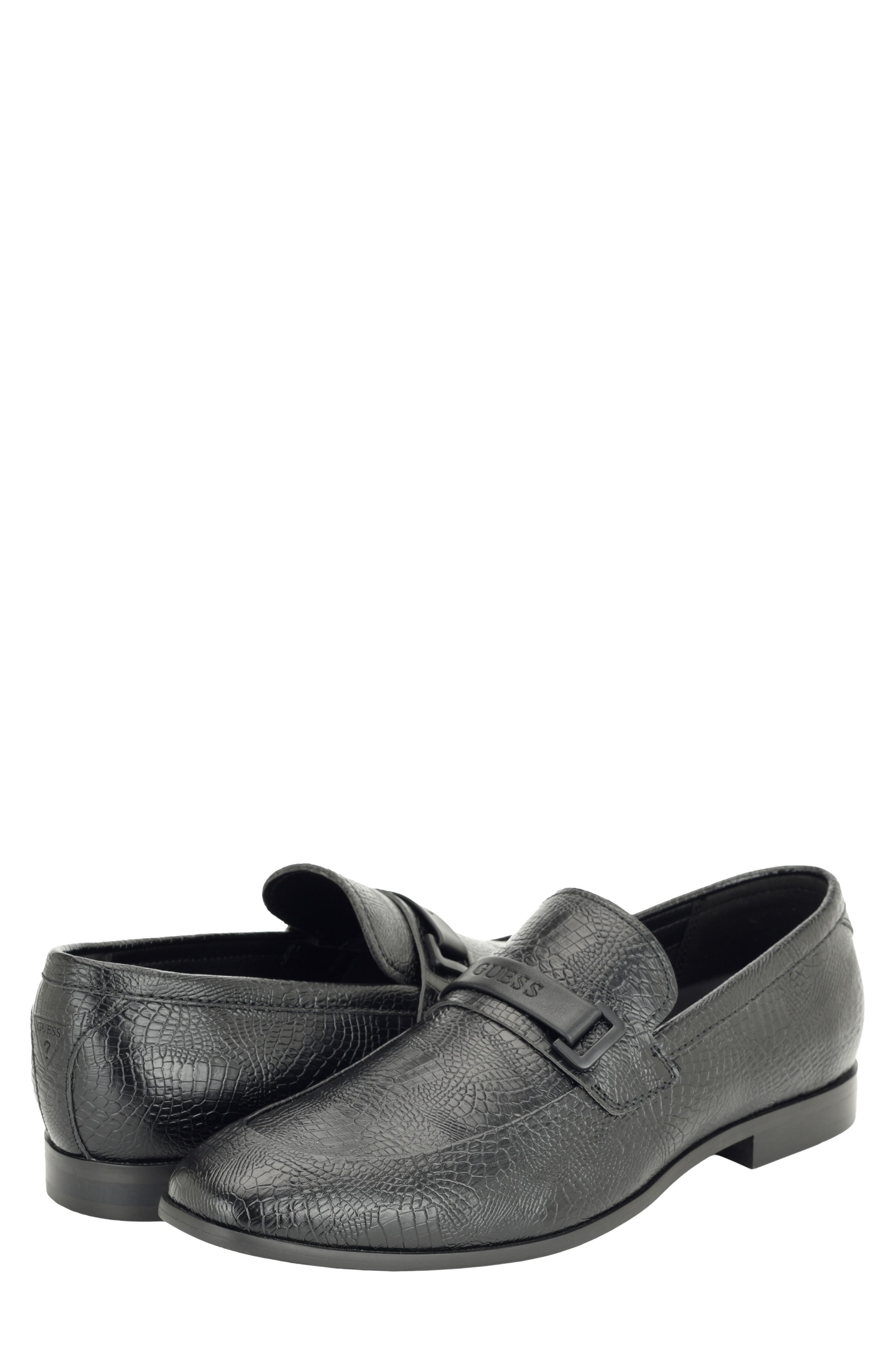 Vadrana Croc Embossed Loafer, Alternate, color, BLACK CROCO