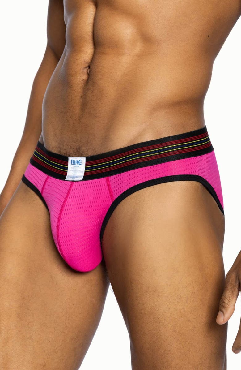 BIKE Mesh Briefs, Alternate, color, Hot Pink