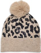 Vince Camuto Leopard Embellished Beanie