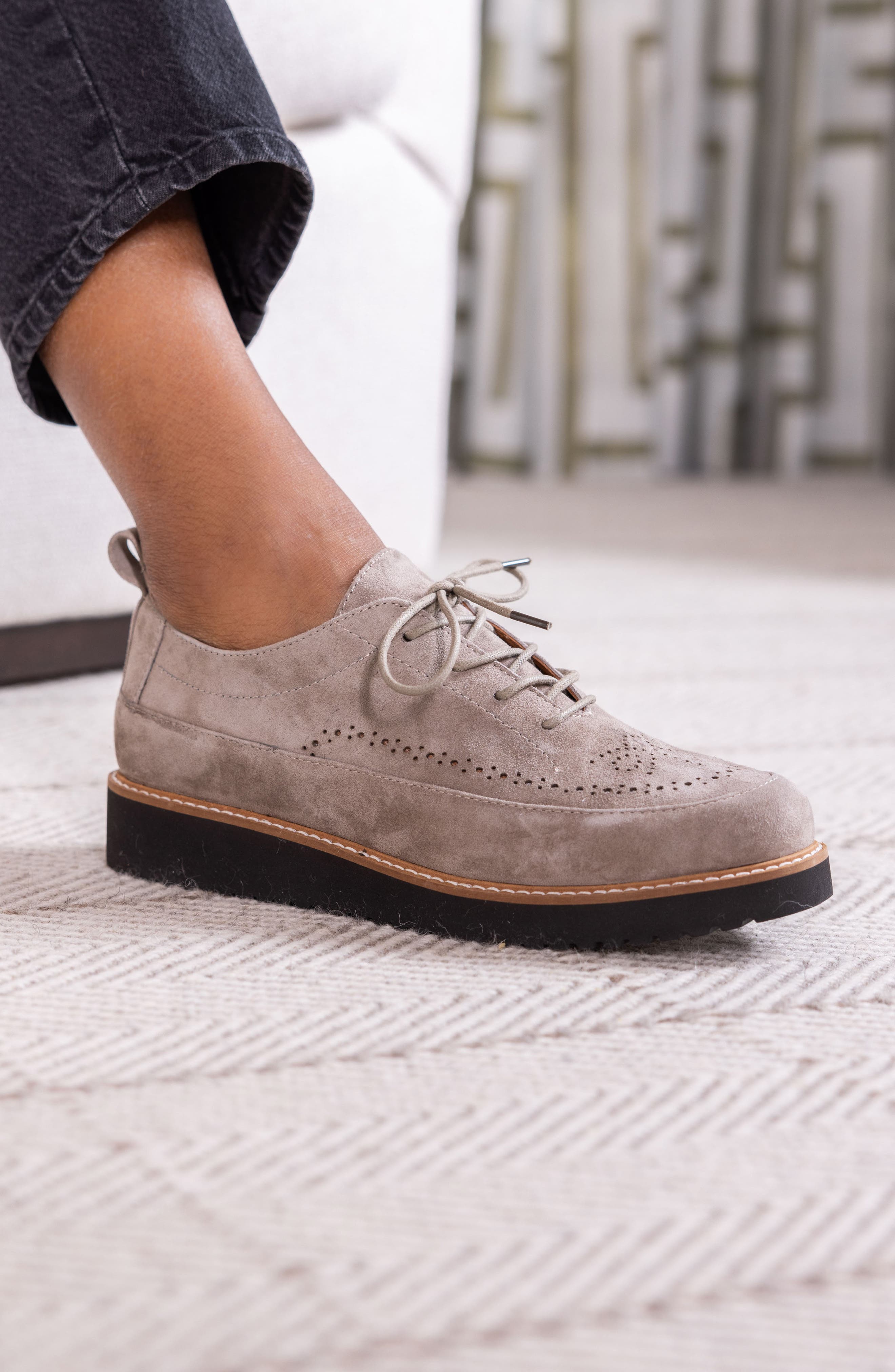 Xindra Derby Sneaker, Alternate, color, DARK TAUPE