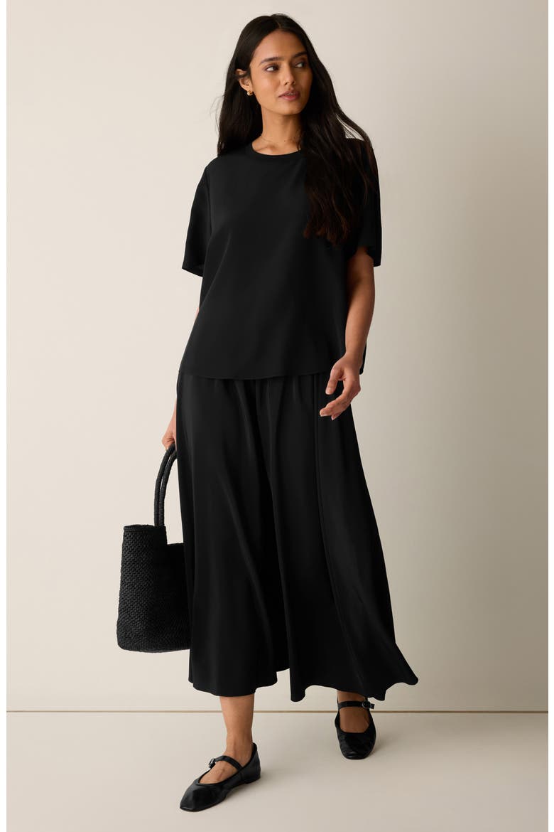 Silk Circle Maxi Skirt, Alternate, color, BLACK