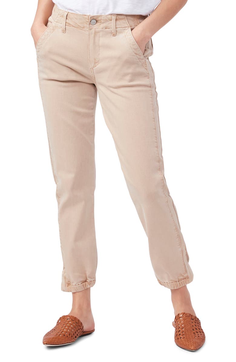 PAIGE Mayslie Ribbon Side Stripe High Waist Twill Joggers, Main, color, 