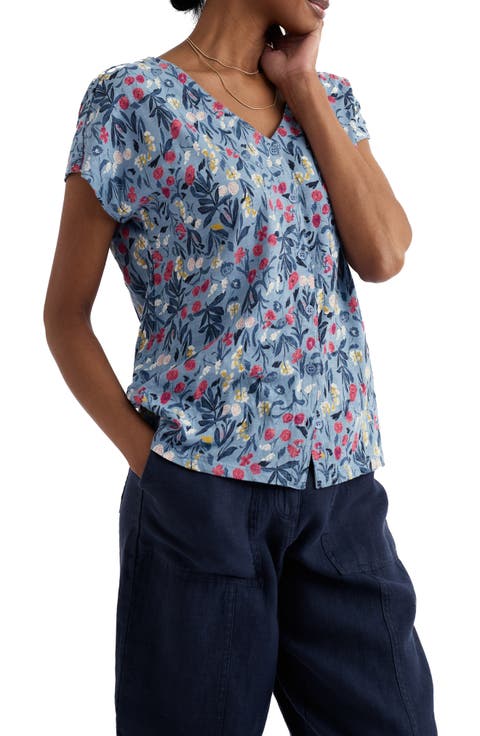 Studio Glass Organic Cotton Button-Up Top