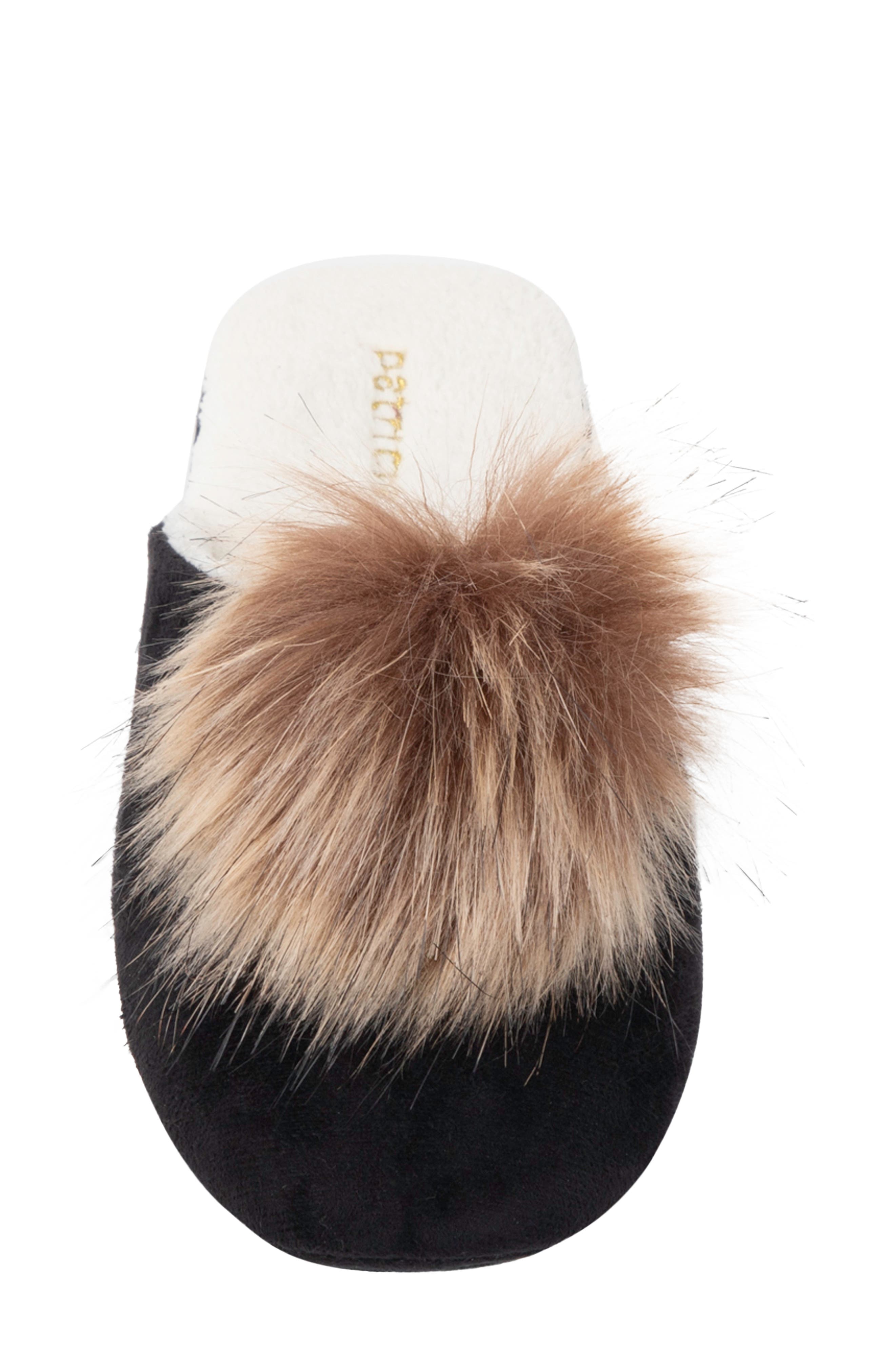 patricia green Pretty Pouf Slipper, Alternate, color, Black/ Tan