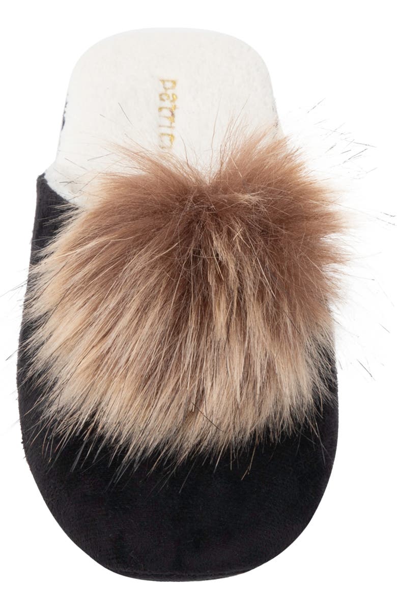 patricia green Pretty Pouf Slipper, Alternate, color, Black/ Tan