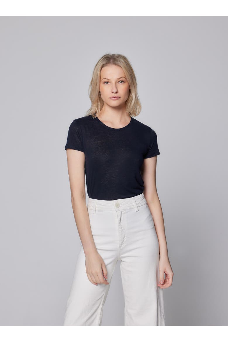 Linen Stretch HD S/S Crewneck, Alternate, color, NOIR HD