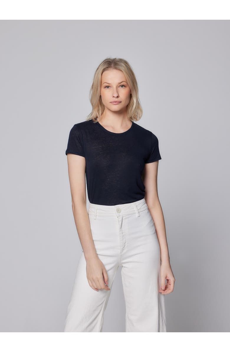 Majestic Filatures Linen Stretch HD S/S Crewneck, Alternate, color, Noir Hd