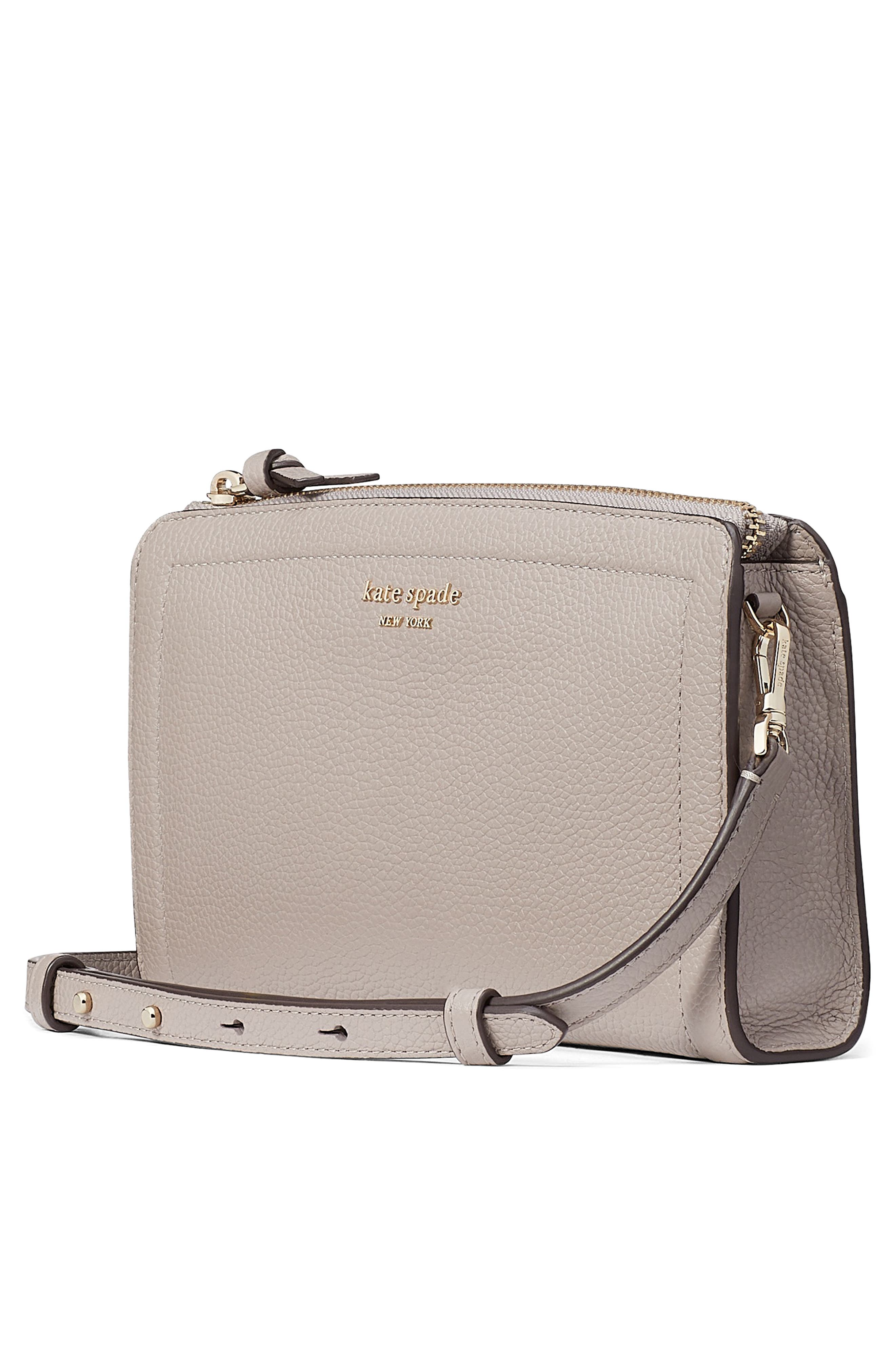 knott small leather crossbody bag, Alternate, color, WARM TAUPE.