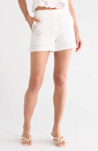 JASON WU Embroidered Eyelet Cotton Shorts