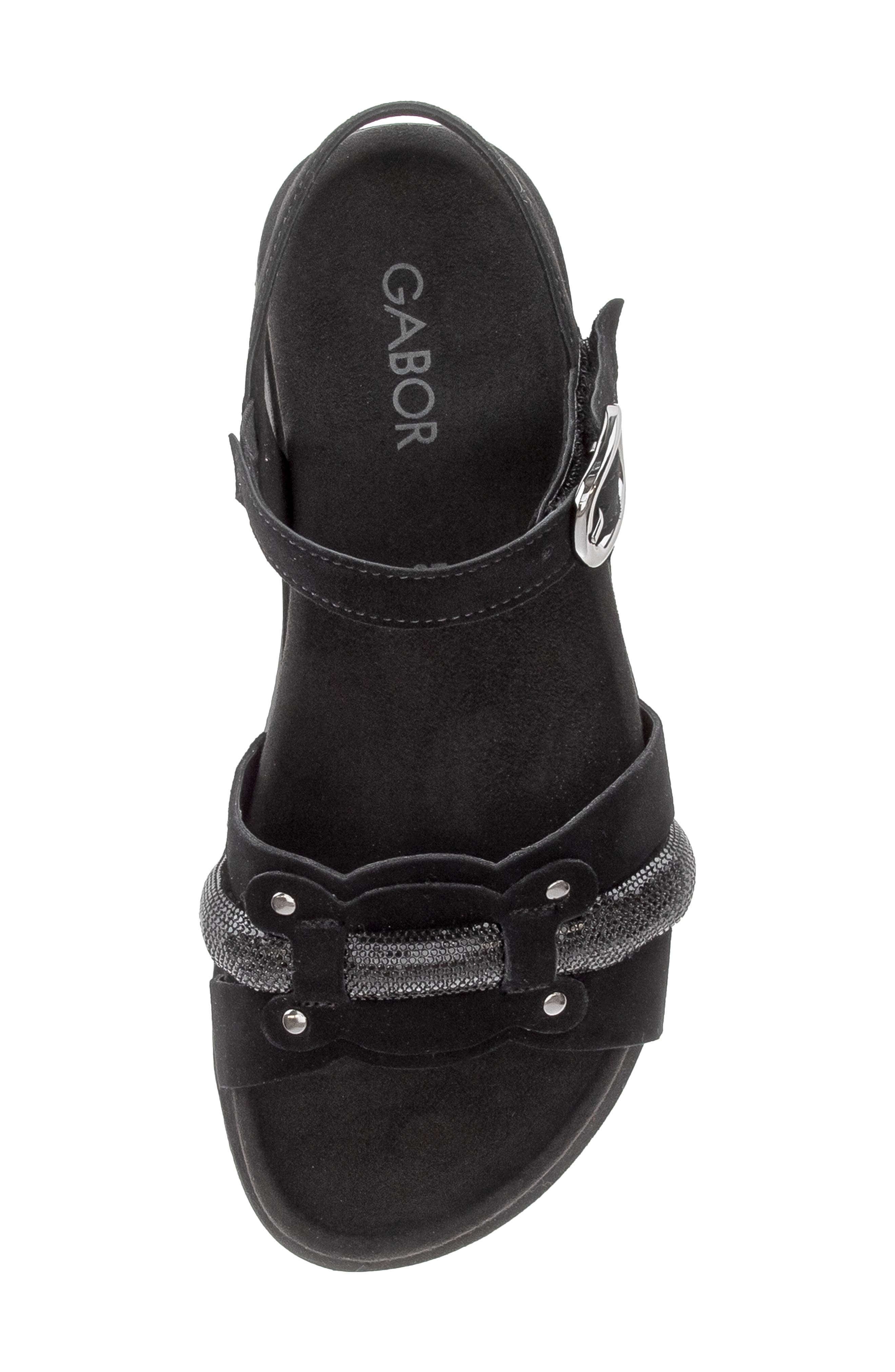 Gabor Ankle Strap Sandal, Alternate, color, Black