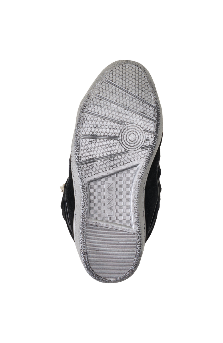 Lanvin Curb Sneakers Id Chain In Suede, Alternate, color, Black