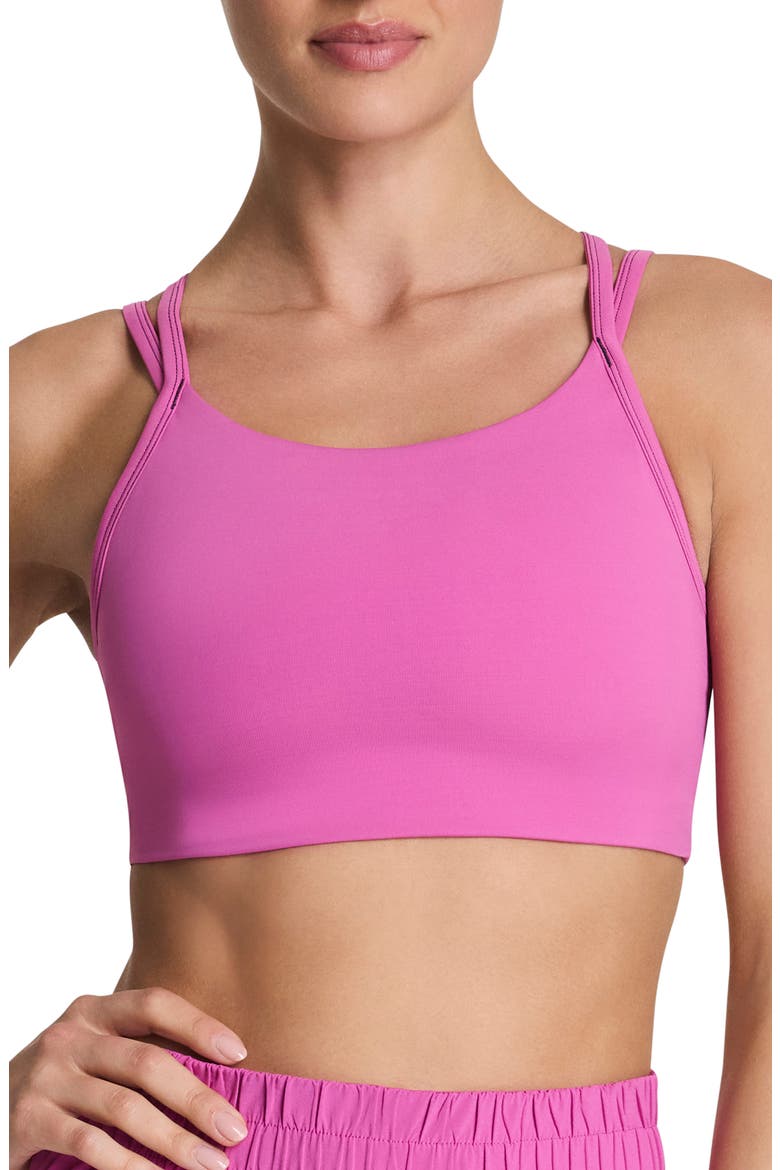 Keep Chill Faux Layer Sports Bra, Main, color, AURORA