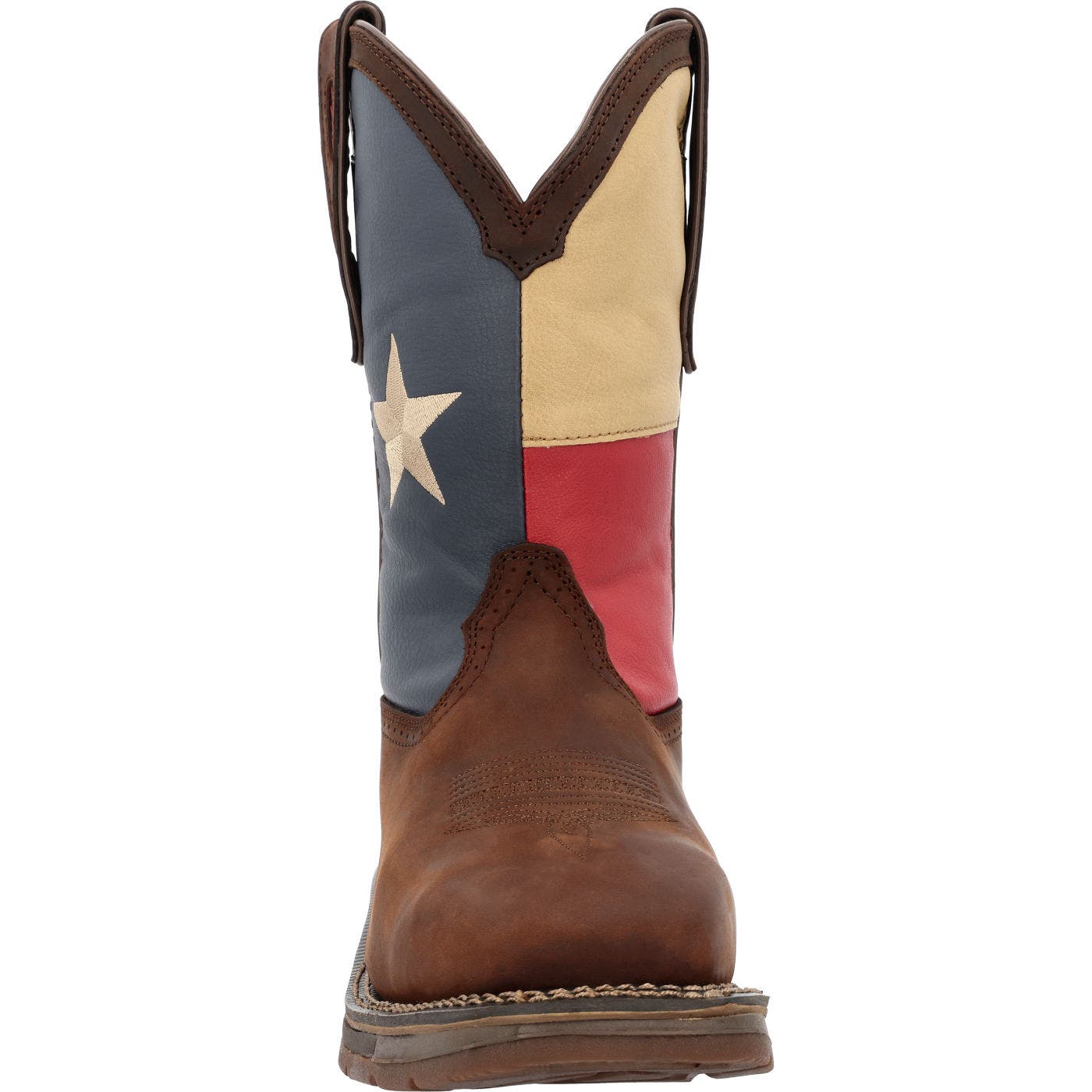DURANGO Texas Flag Steel Toe Work Boot, Alternate, color, Dark Brown And Texas Flag