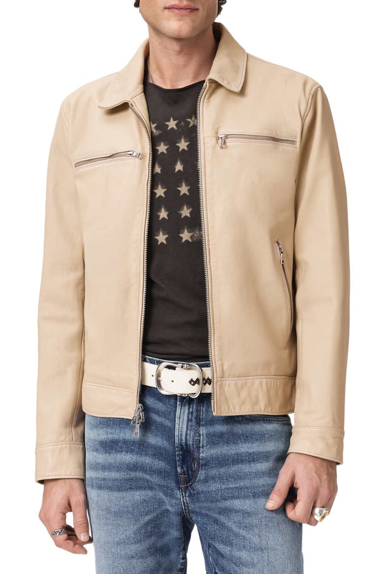 Nicholas Burnished Sheepskin Leather Jacket, Main, color, FADED TWINE