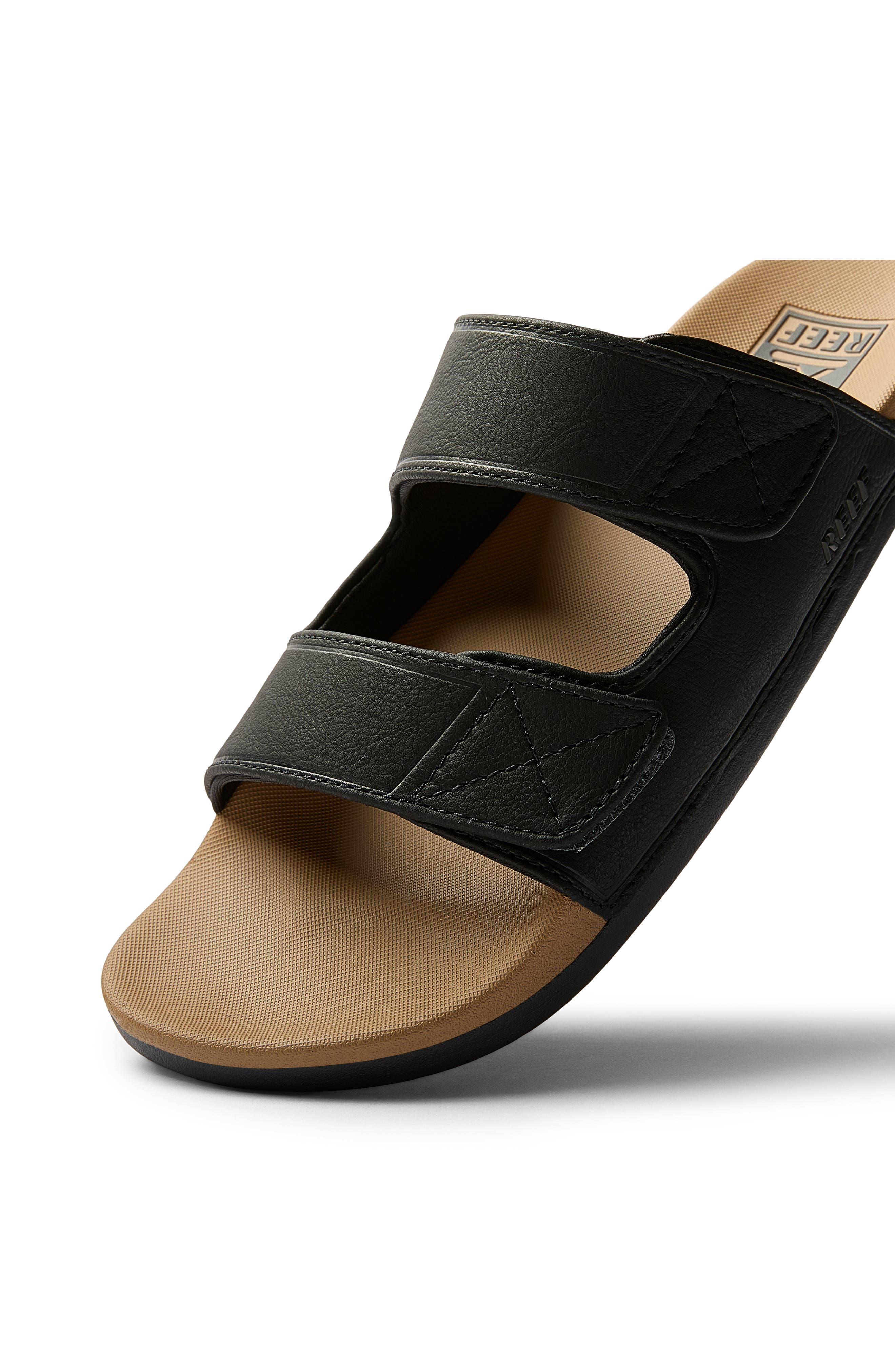 Reef Cushion Tradewind Slide Sandal, Alternate, color, Black/ Tan