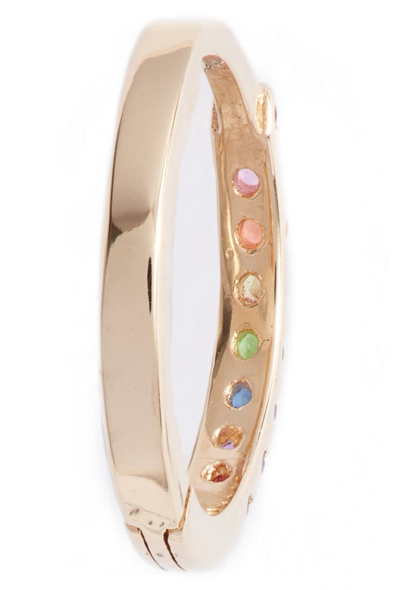 Cleo Rainbow Huggie Hoop Earrings, Alternate, color, GOLD/ MULTI