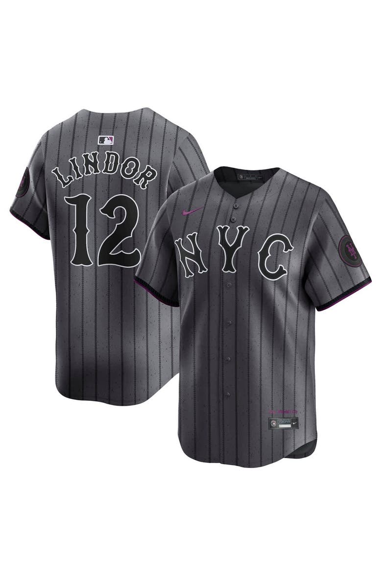Men's Nike Francisco Lindor Gray New York Mets City Connect Limited Jersey, Main, color, Gray