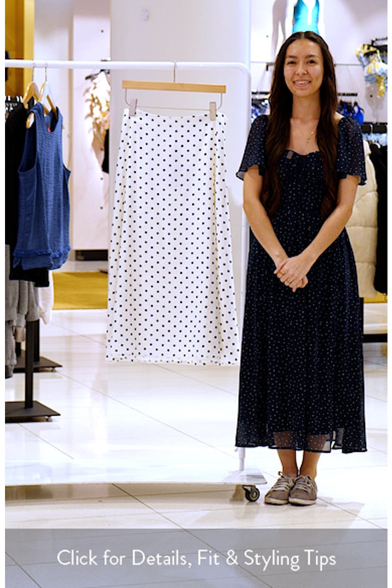 Blaire Dot Linen Blend Midi Skirt video