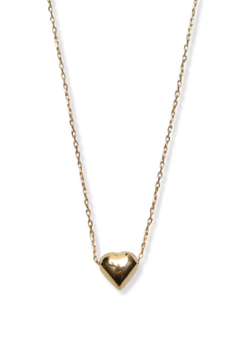 Puffy Heart Necklace, Main, color, GOLD